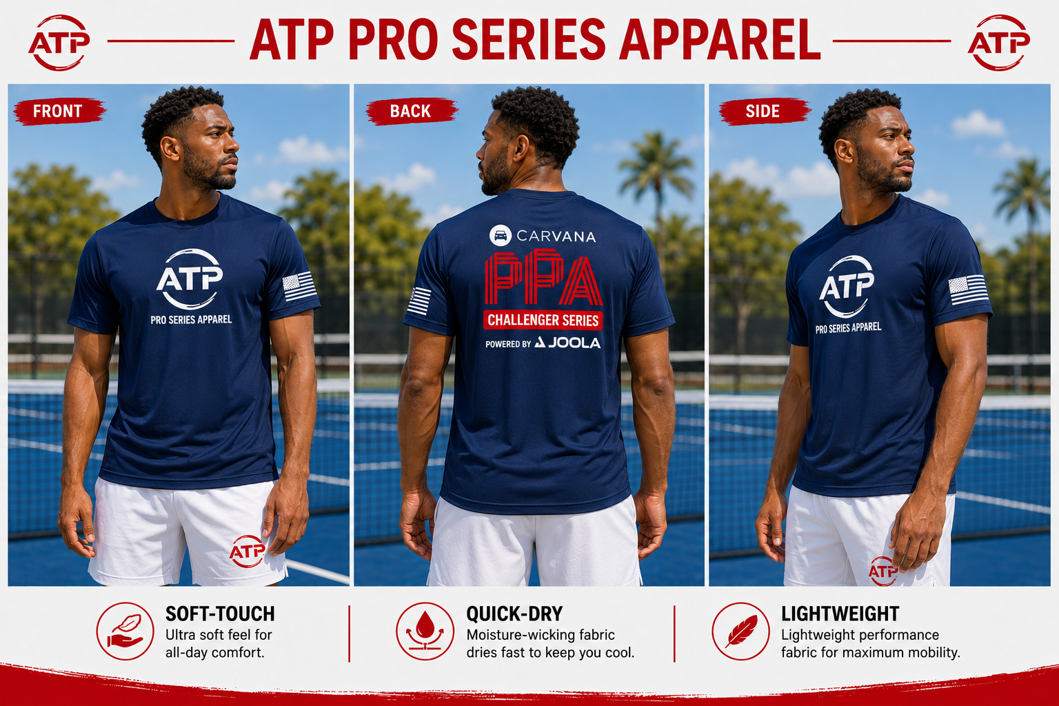 Men’s ATP Patriotic Soft-Touch Navy Performance Tshirt