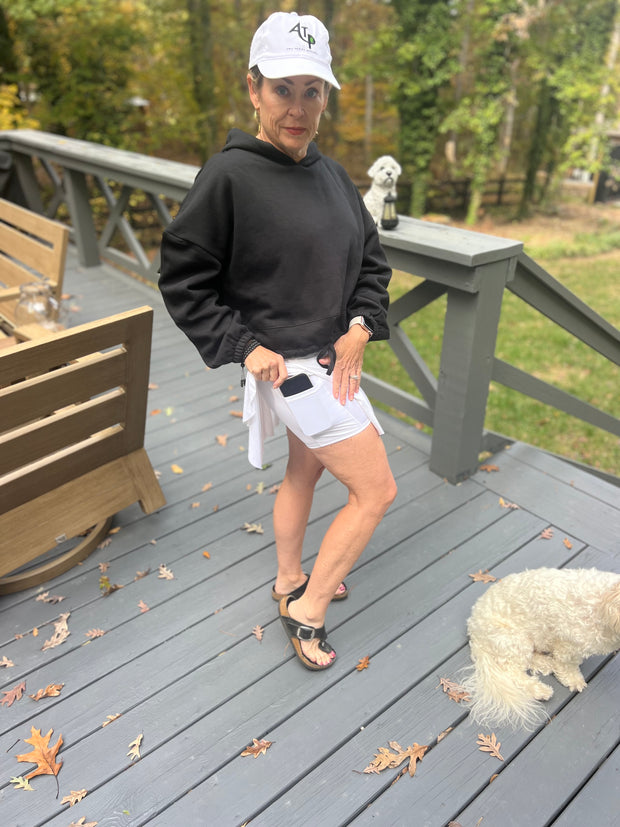 Lady's Performance Crossover High Waisted Mid length flowy Skorts with Pockets