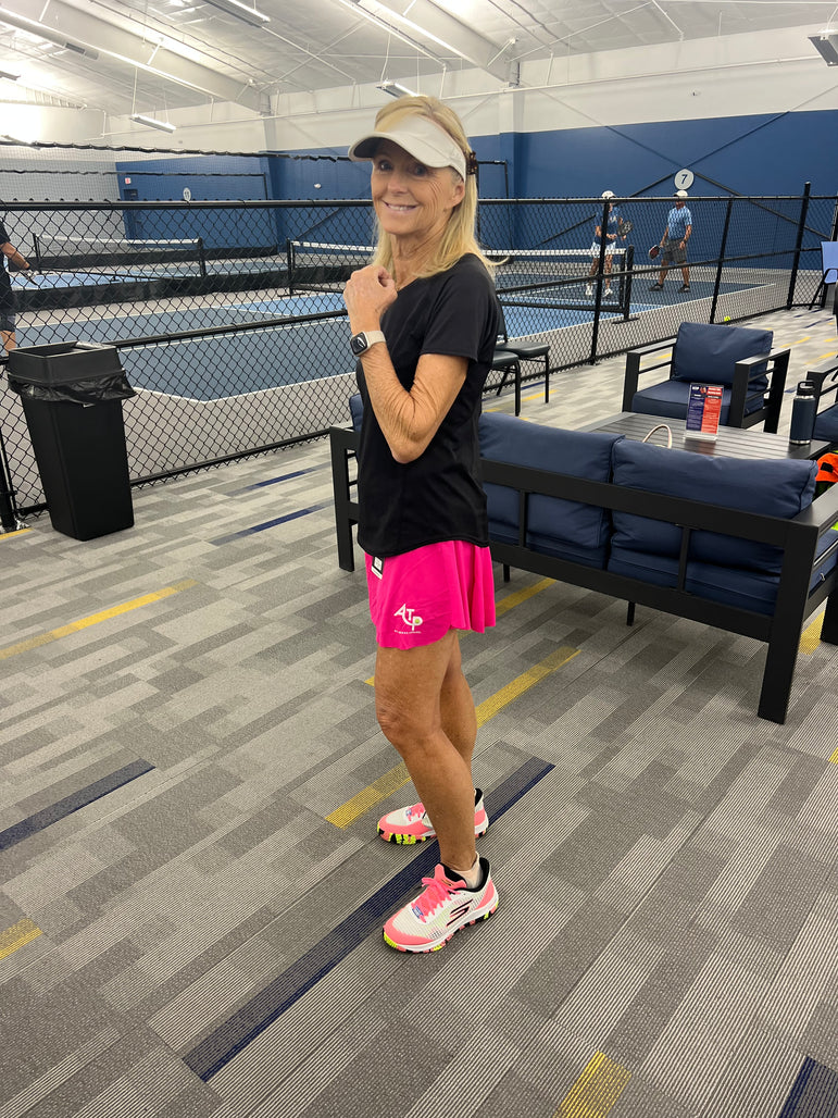 Lady's Performance Crossover High Waisted Mid length flowy Skorts with Pockets