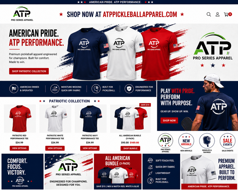 ATP Men’s All American Performance Tshirt Bundle (3-Pack)
