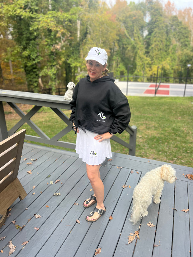 Lady's Draw String Semi-crop Hoodie