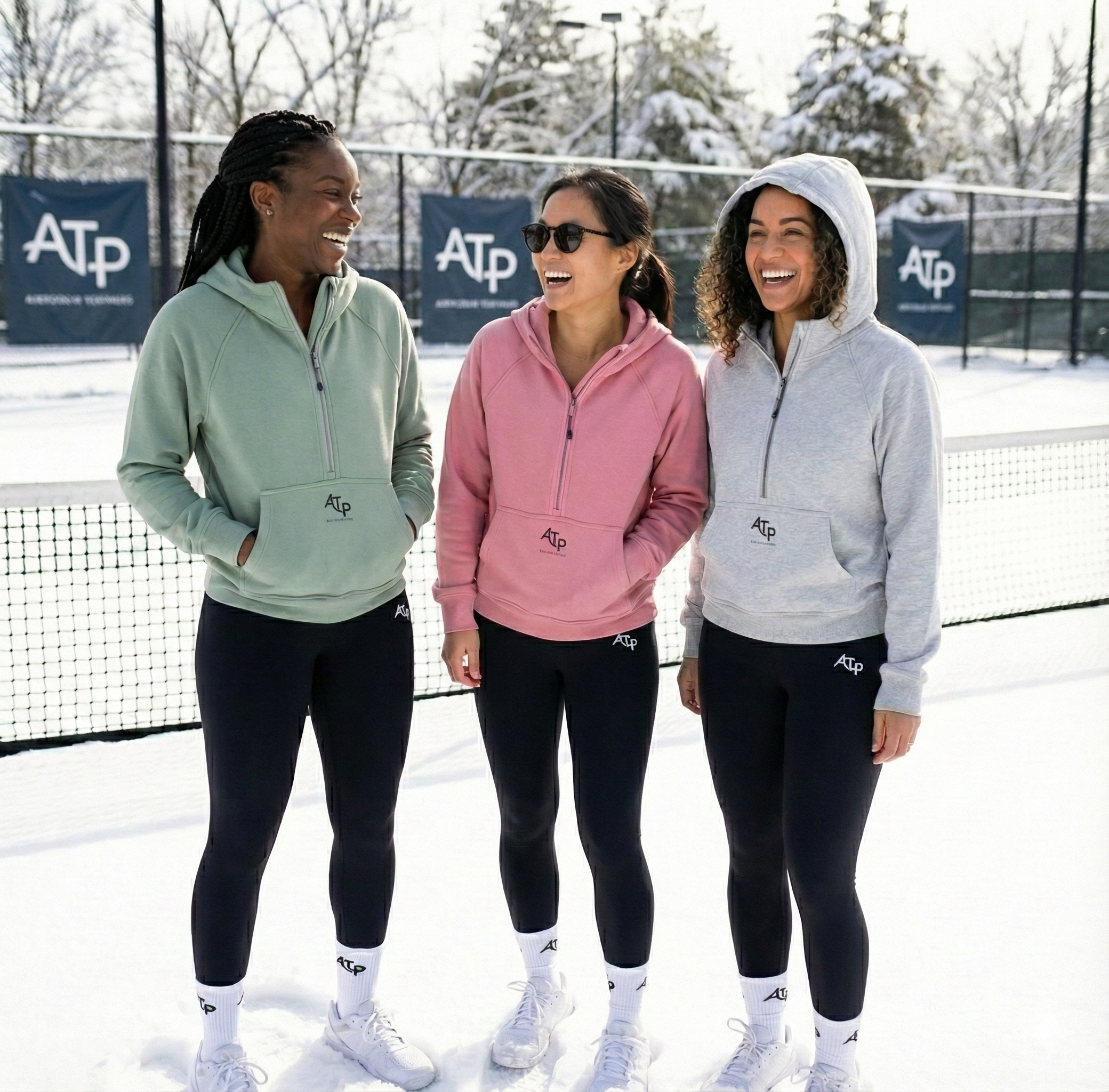 Lady's 1/2 Zip  Relaxed Hoodie with Pockets