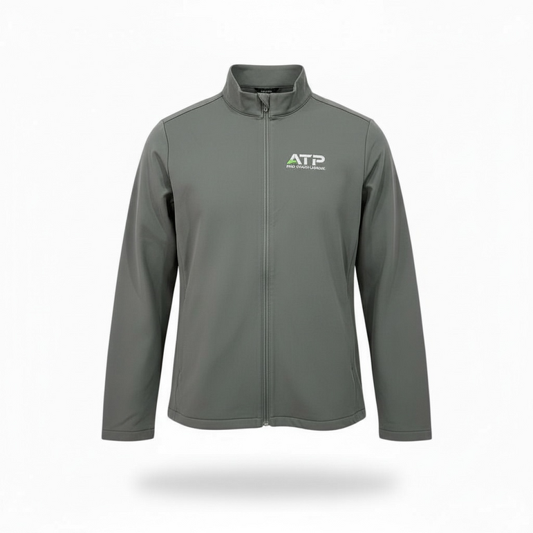 Mens Mod Logo Full Zip Dark Gray Warm-up Jacket