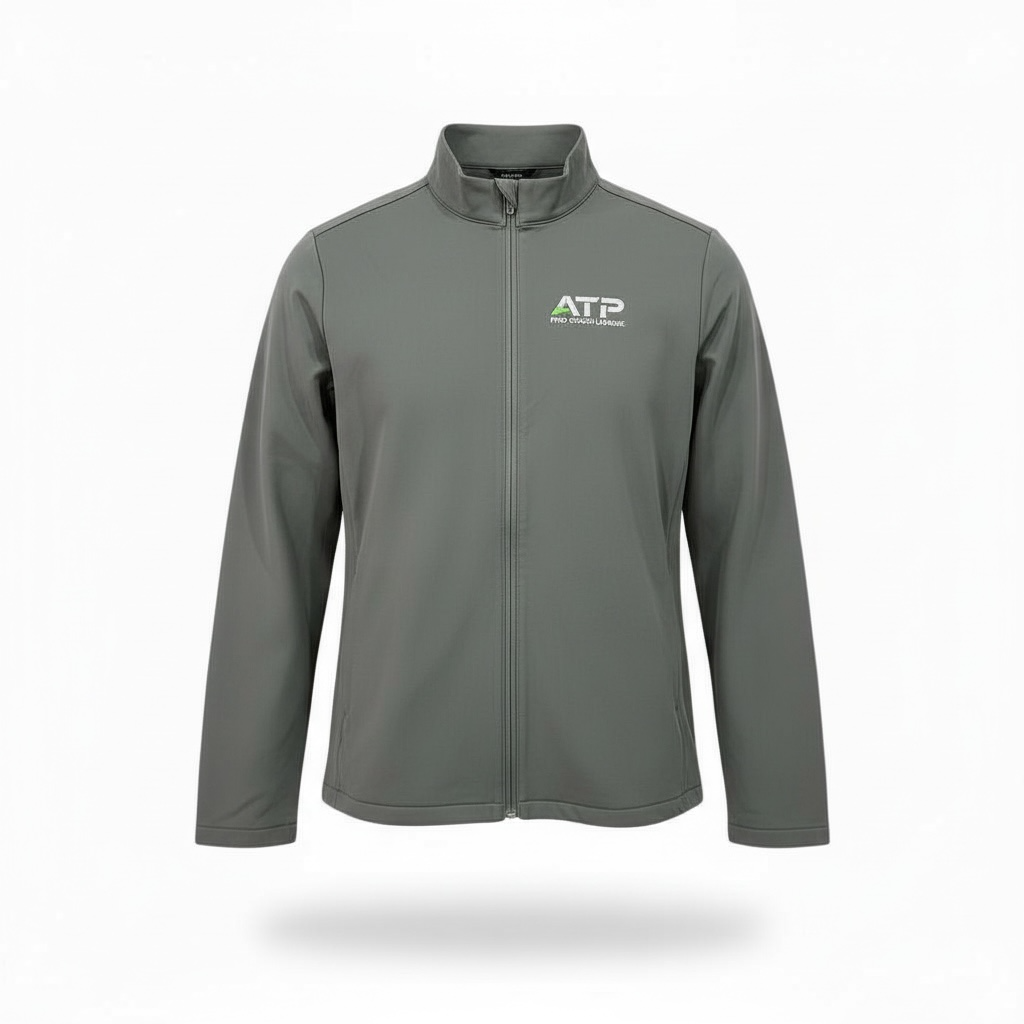 Mens Mod Logo Full Zip Dark Gray Warm-up Jacket