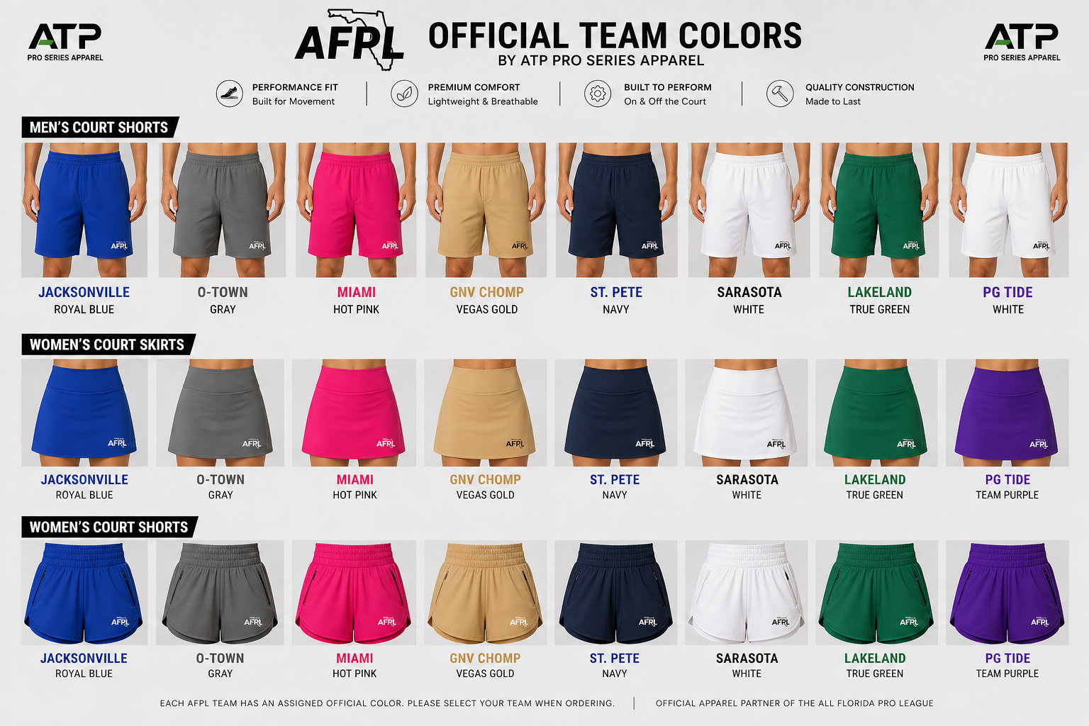 AFPL Women’s Team Court Shorts